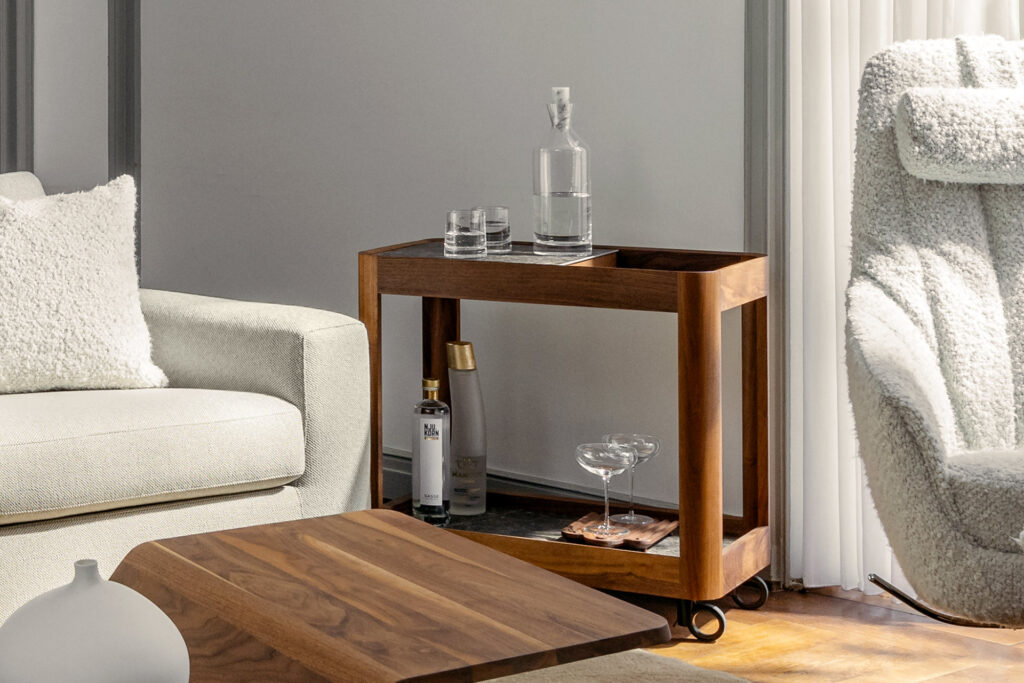 Serving trolley Yoru (walnut)