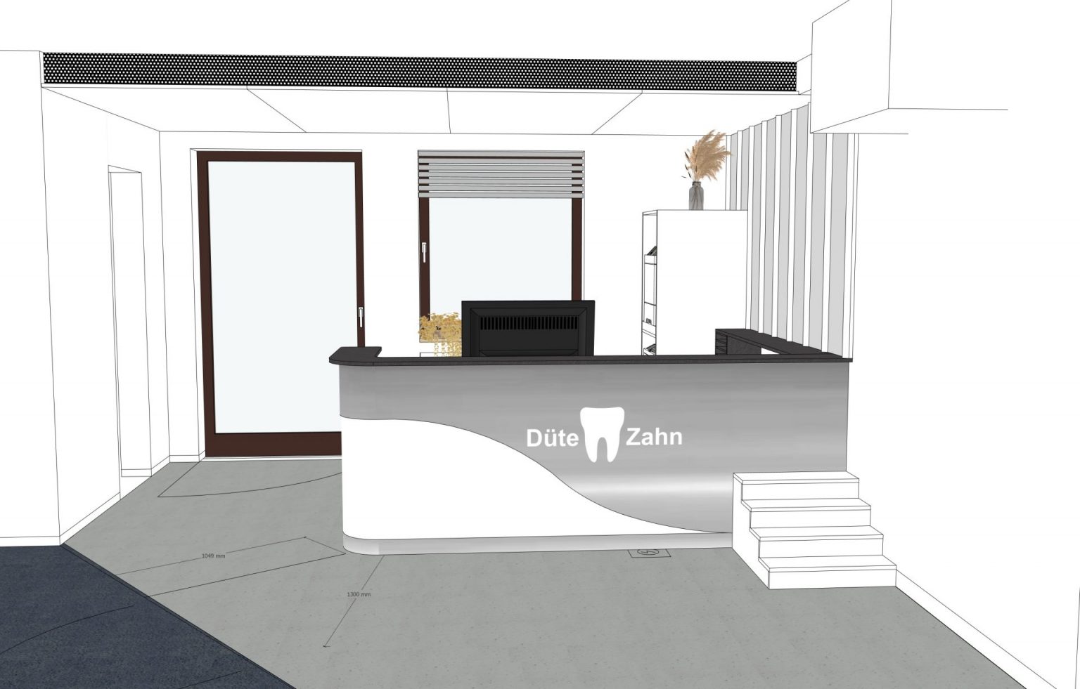 Empfangstheke, 3D-Planung