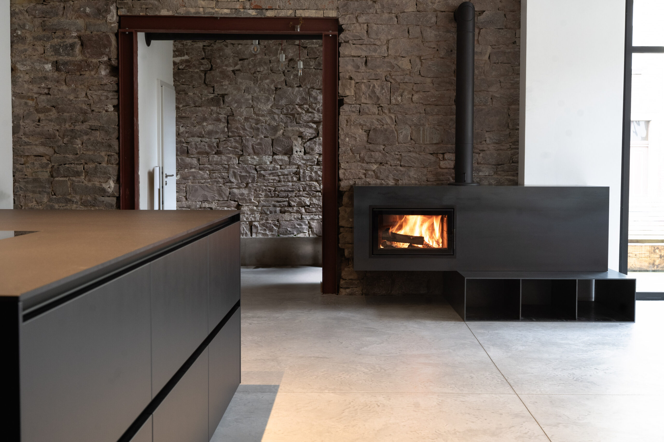 Speicherkamin im Loft
