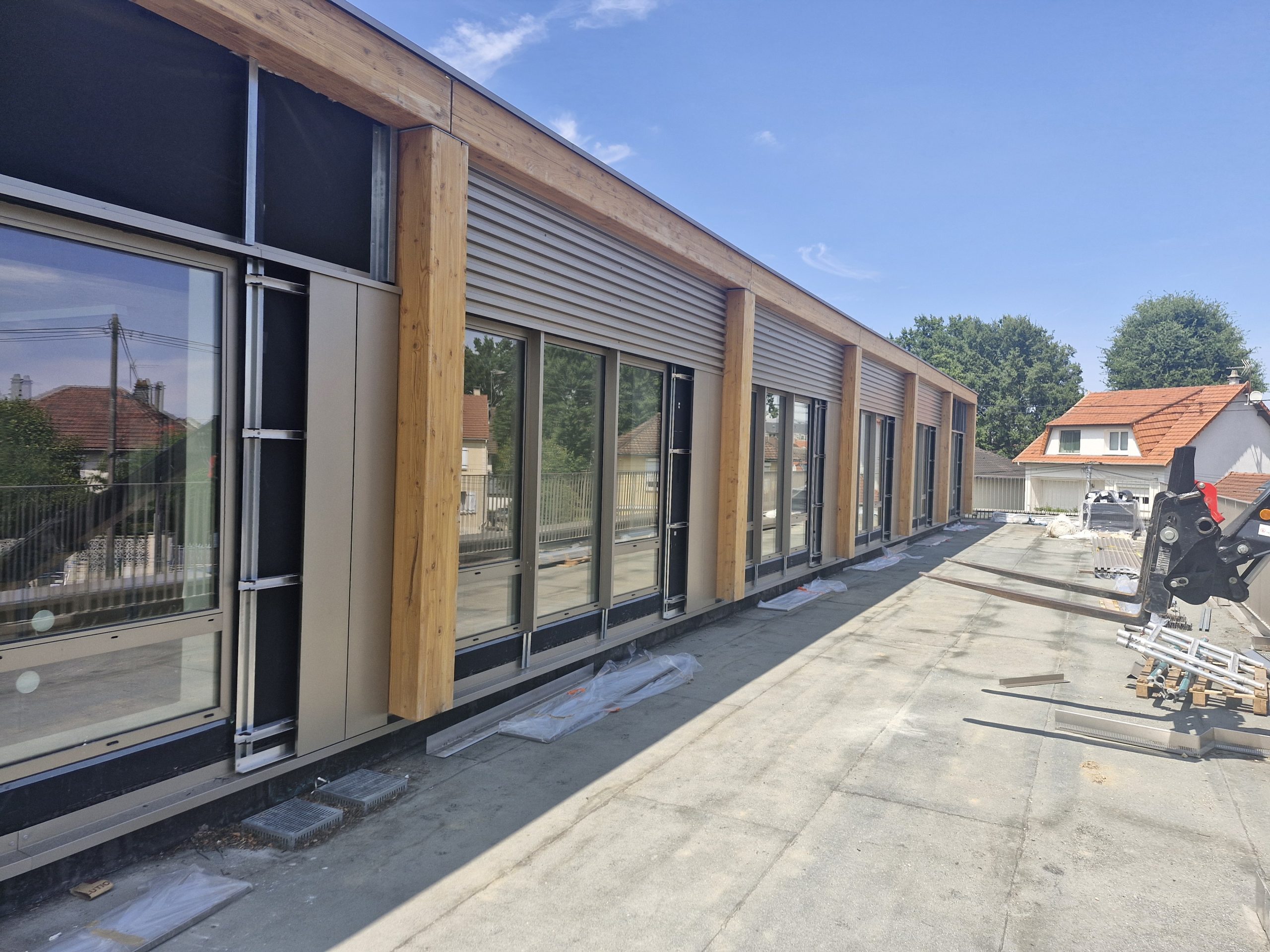 Baustelle mit Kalzip-Dachsystem