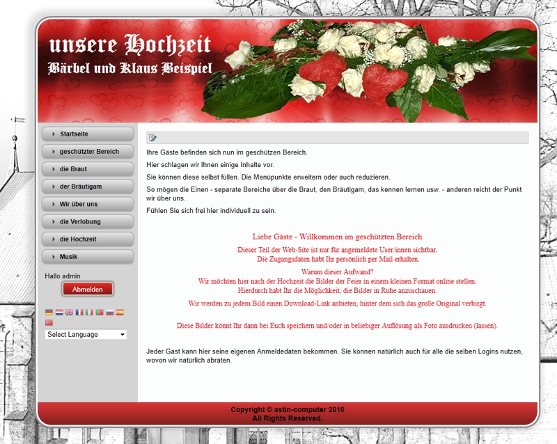 Beispiel für eine Event-Website