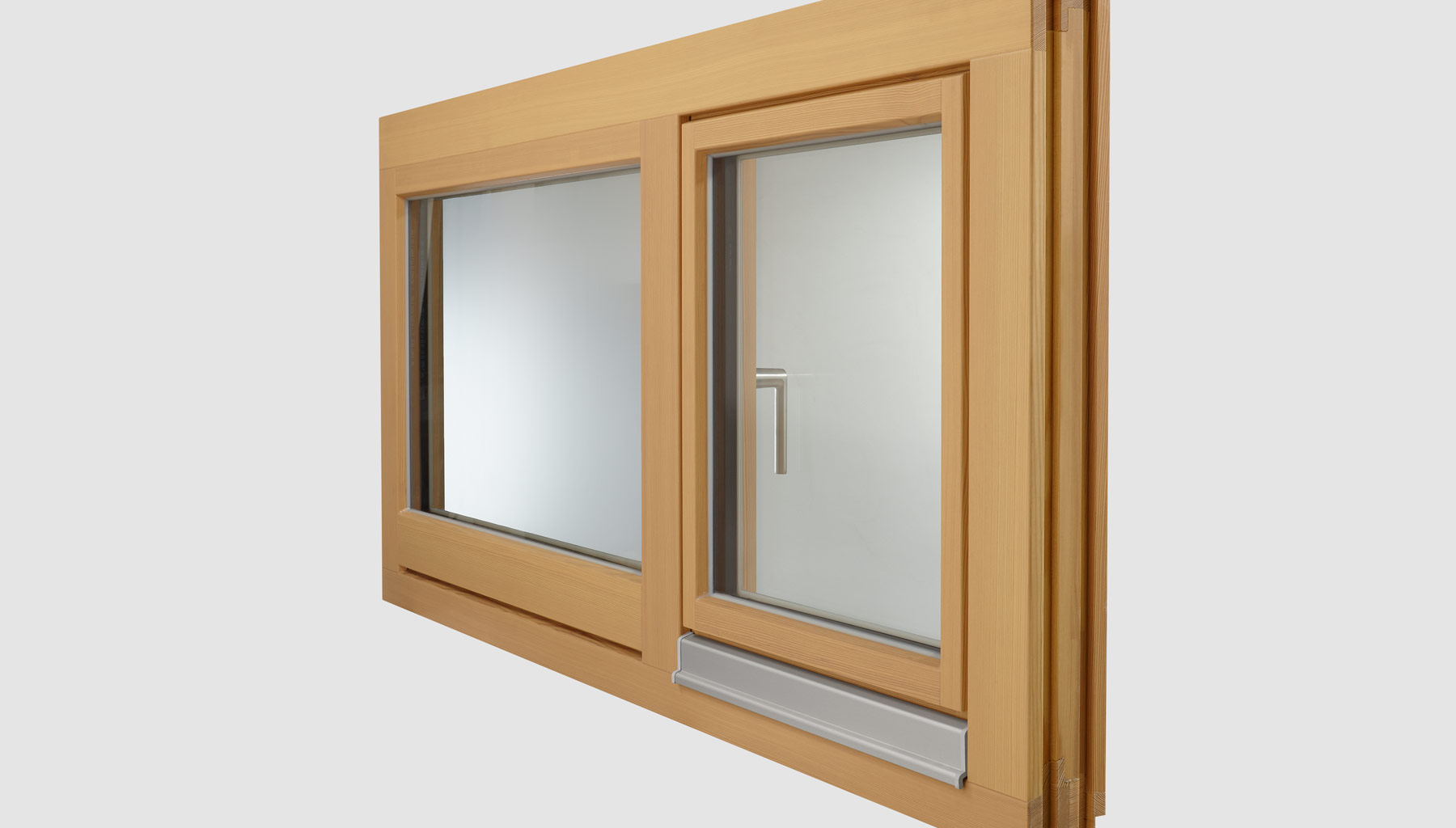 Beidseitig flächenbündiges Holzfenster