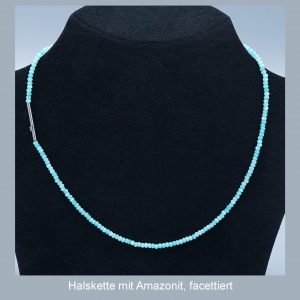 Halskette „Amazonit“, facettiert