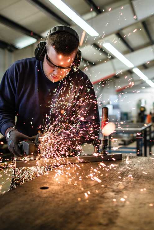 Mitarbeiter beim Flexen