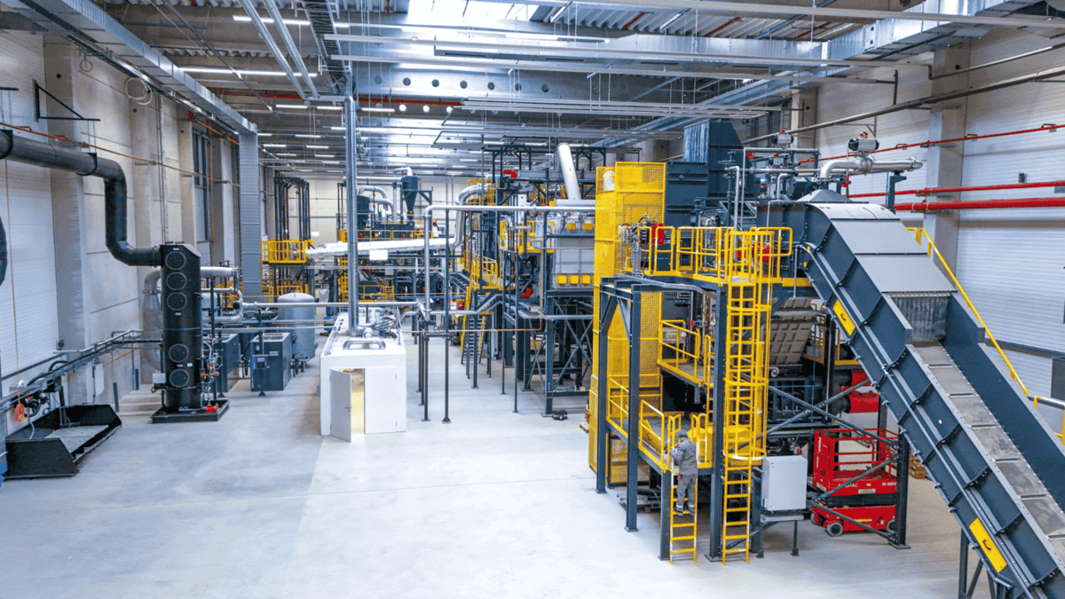 Realisiertes Recyclinganlagen-Projekt (Drohnenfoto)