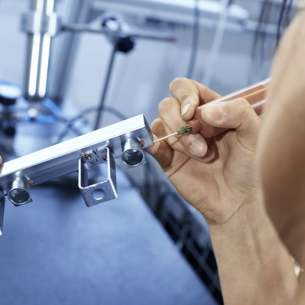 Belotung eines Aluminiumprofils mit Lotring
