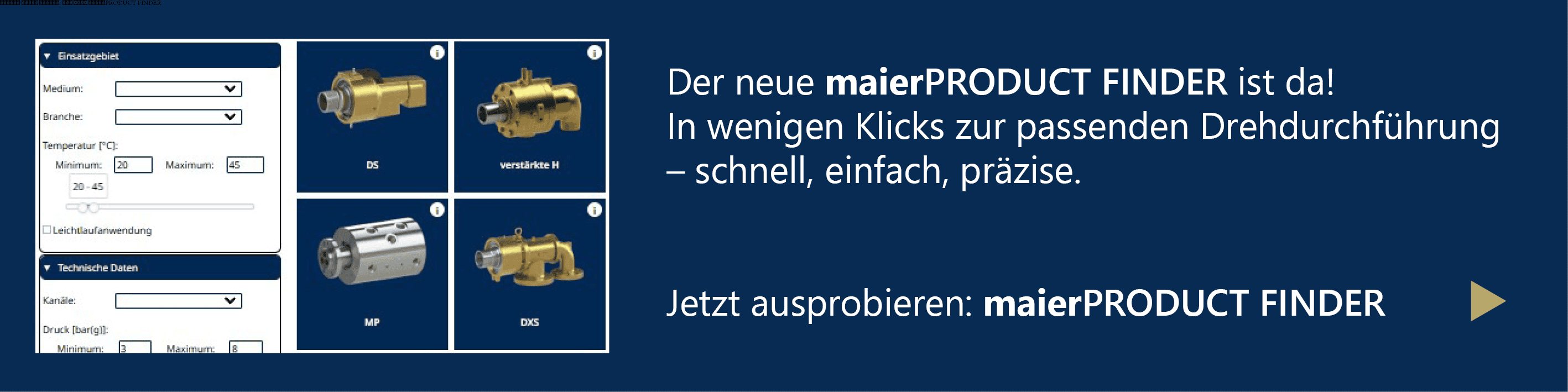 Produktfinder Drehdurchführungen