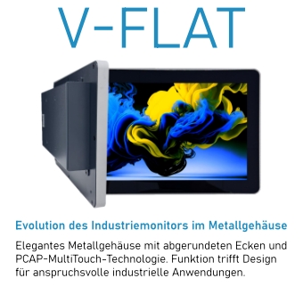V-FLAT Design-Metallgehäuse-Touchmonitor