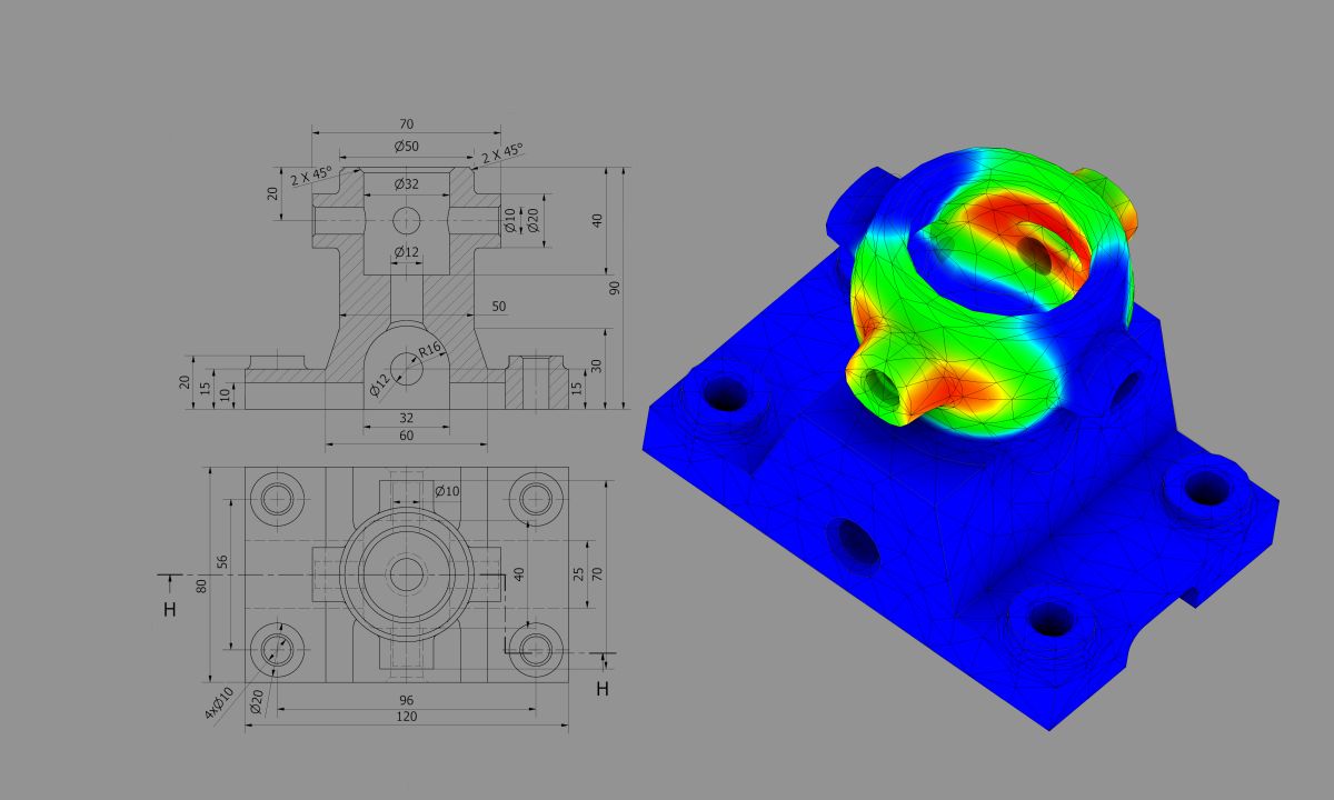 3D-FEM-Analyse eines mechanischen Bauteils