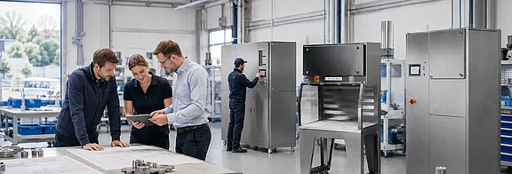 Projektbesprechung bei HMI-Technik
