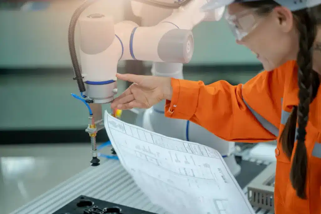 Industrieller Ingenieur bei der Prüfung im Werk