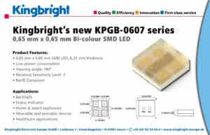 Bi-colour-SMD-LED der Serie KPGB-0607
