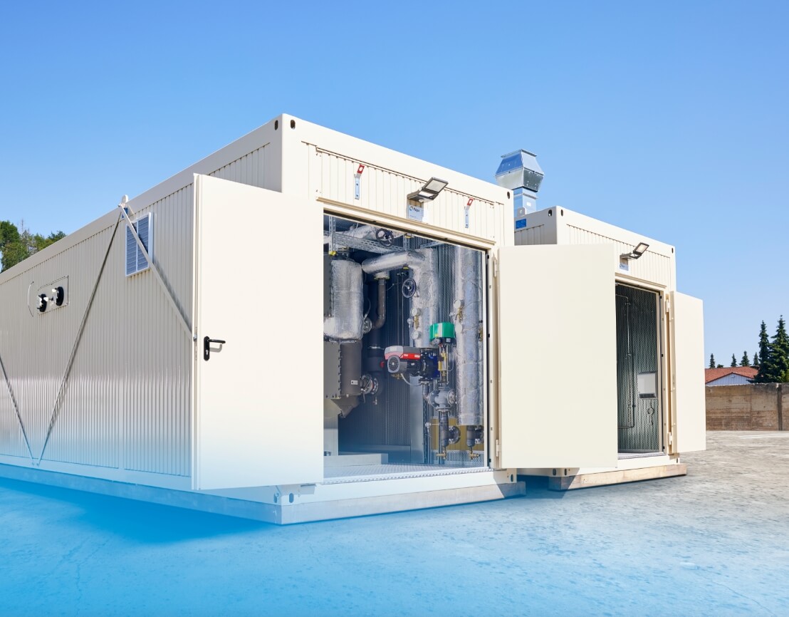 Rückkühlsystem im Technikcontainer (1800 kW)