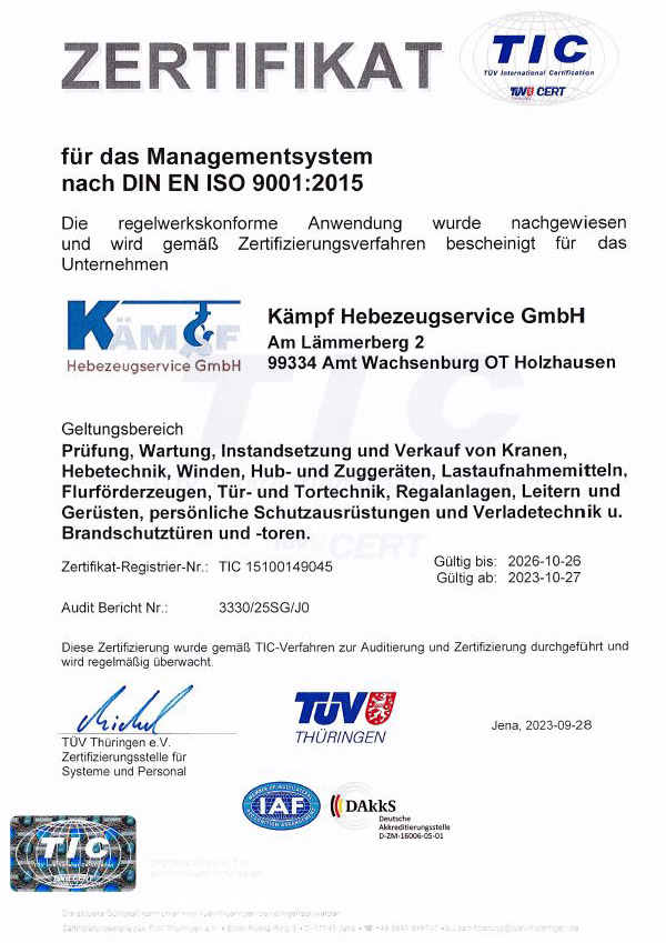 ISO-9001-Zertifikat