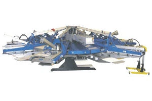 ALPHA-LINE+FLOCK (S/L/XL) Siebdruck-Karussell mit Flockstation