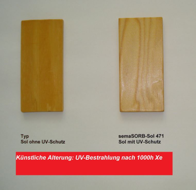 Holzprobe nach 1000 h Xenonbestrahlung