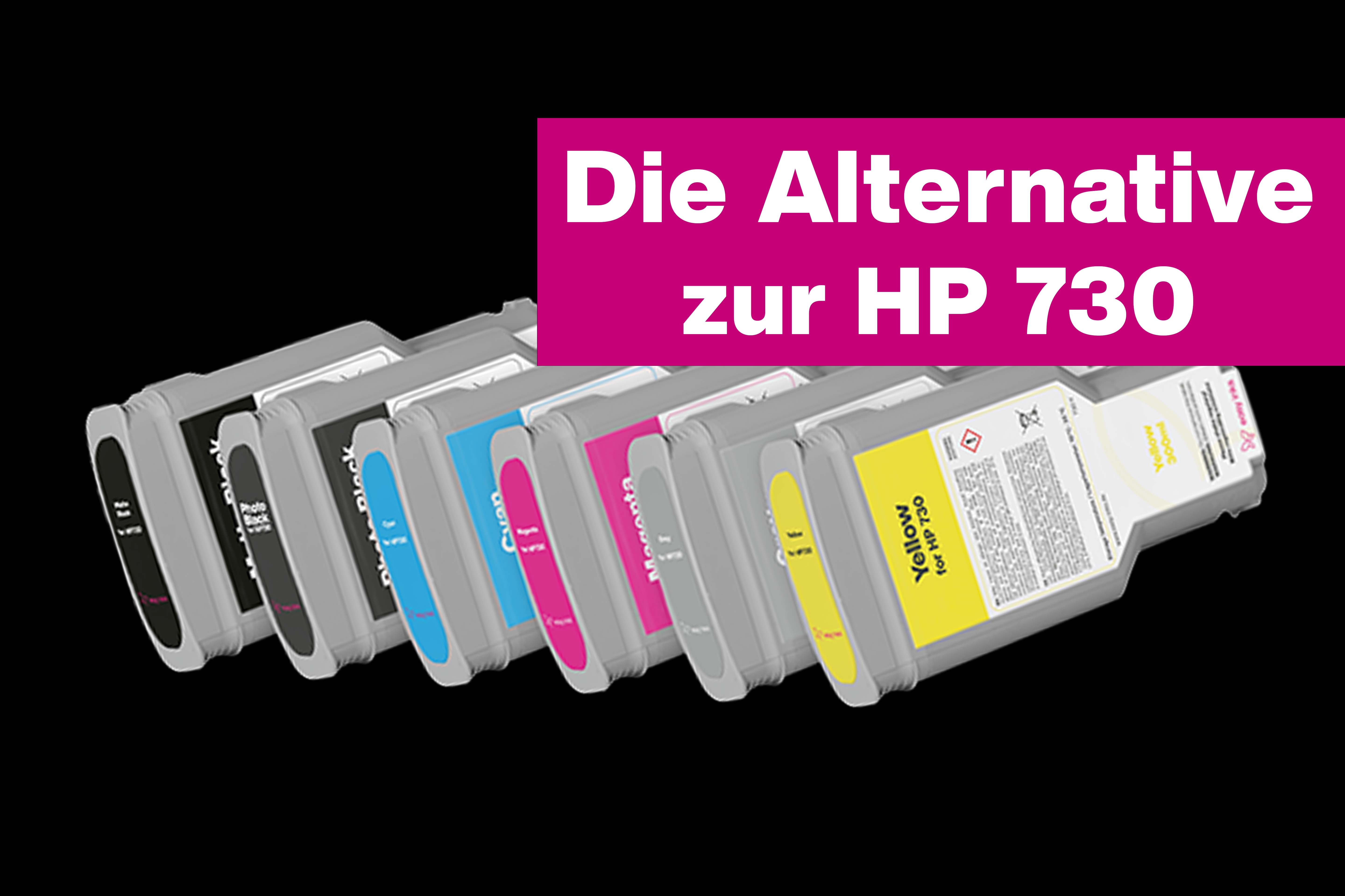 HP-730-kompatible Tintenpatronen (CMYK)