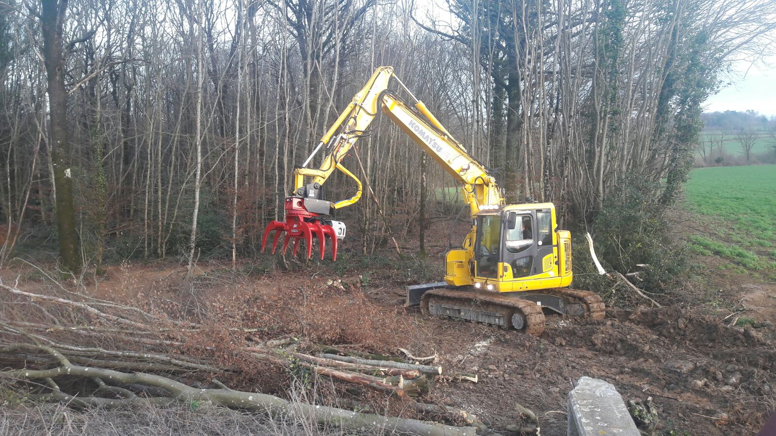 RSG 1900-7T mit Sägeeinheit auf Komatsu