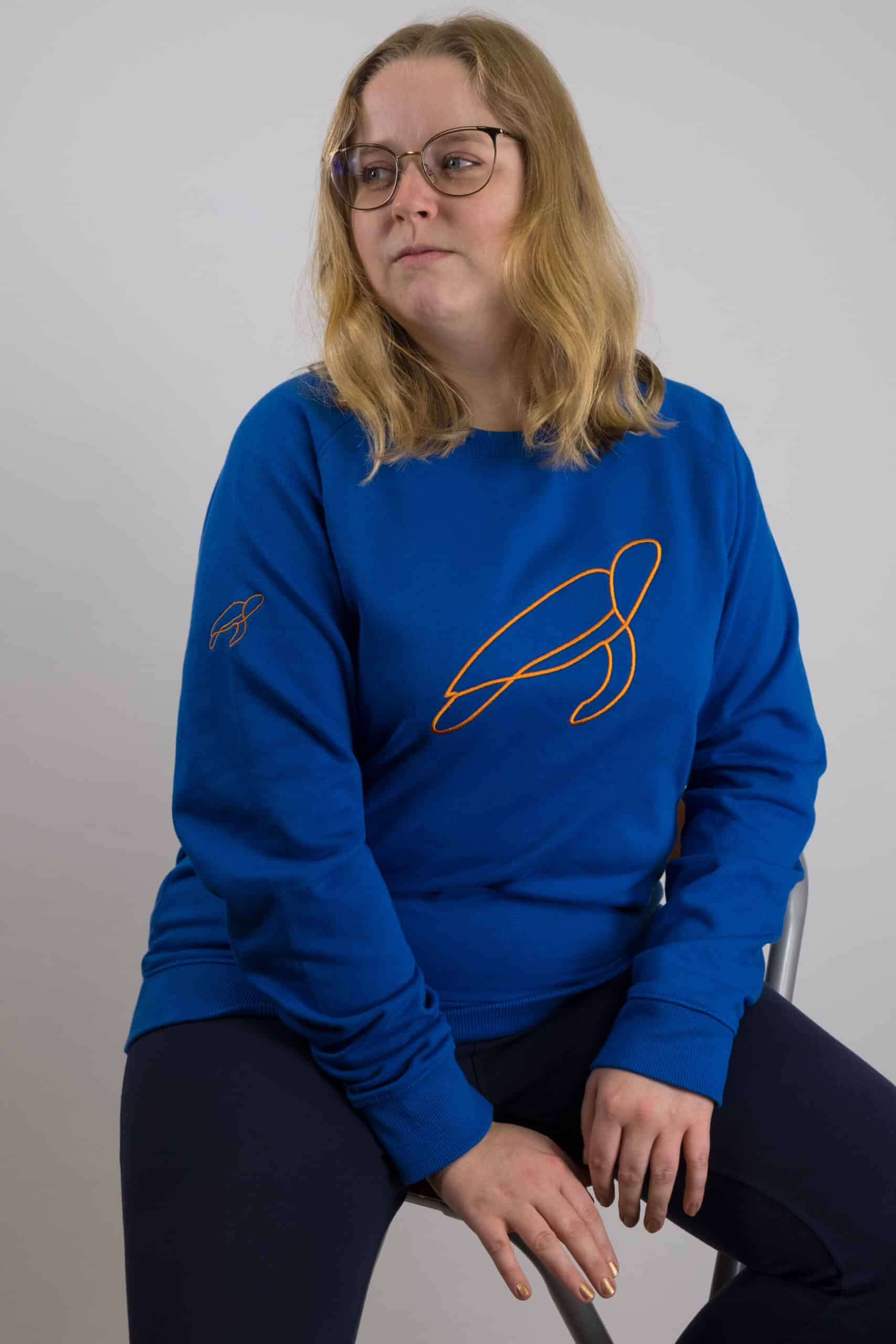 Pullover – blau/orange