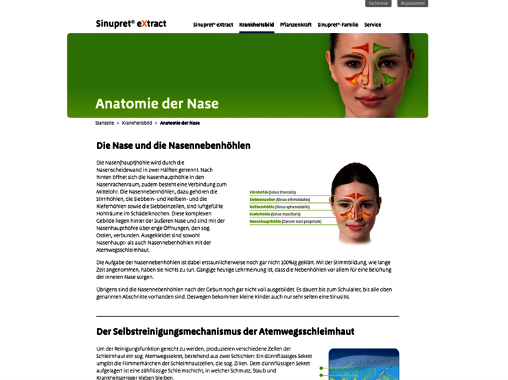 Sinupret eXtract Brandseite