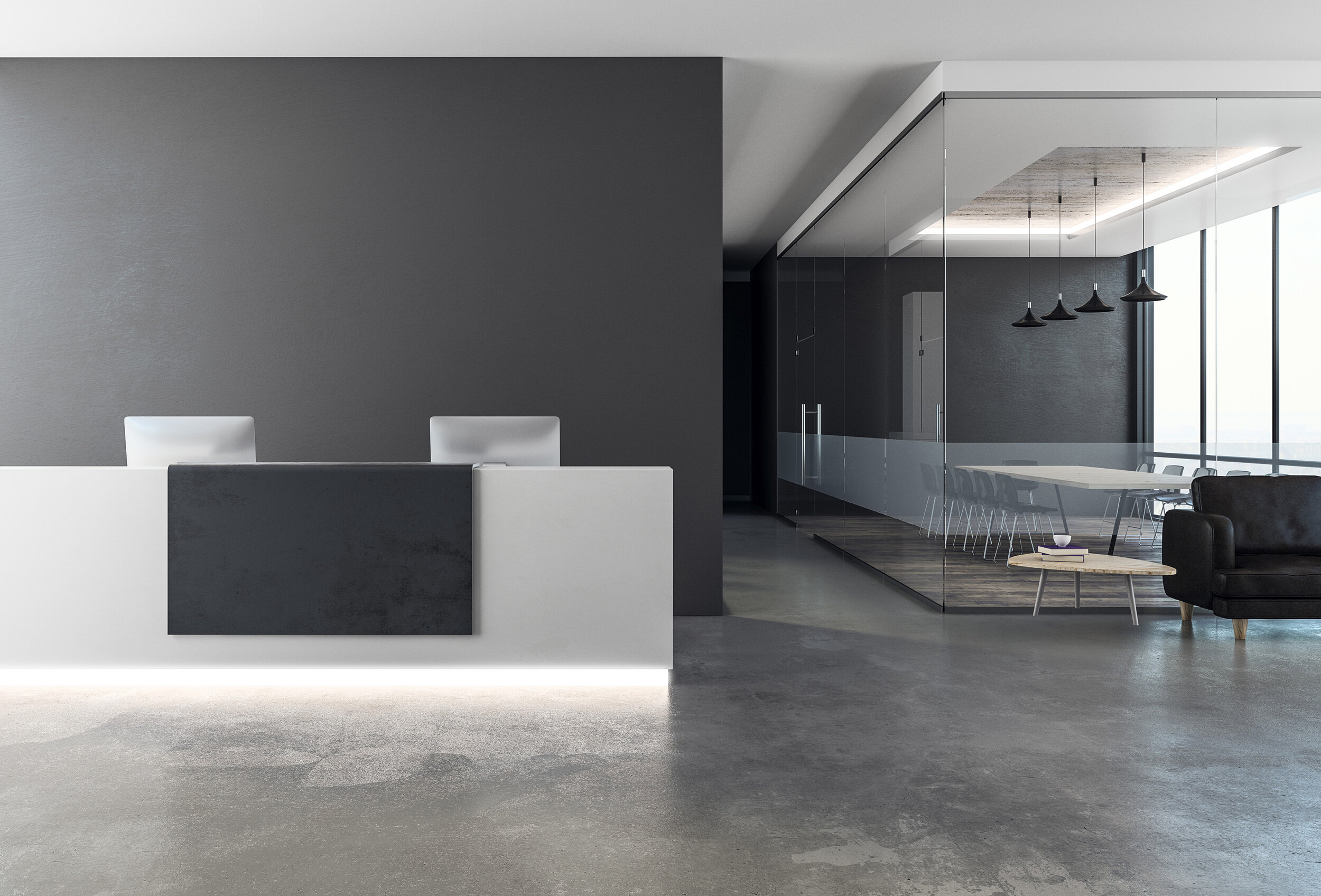 Smart Glass partition in the reception area