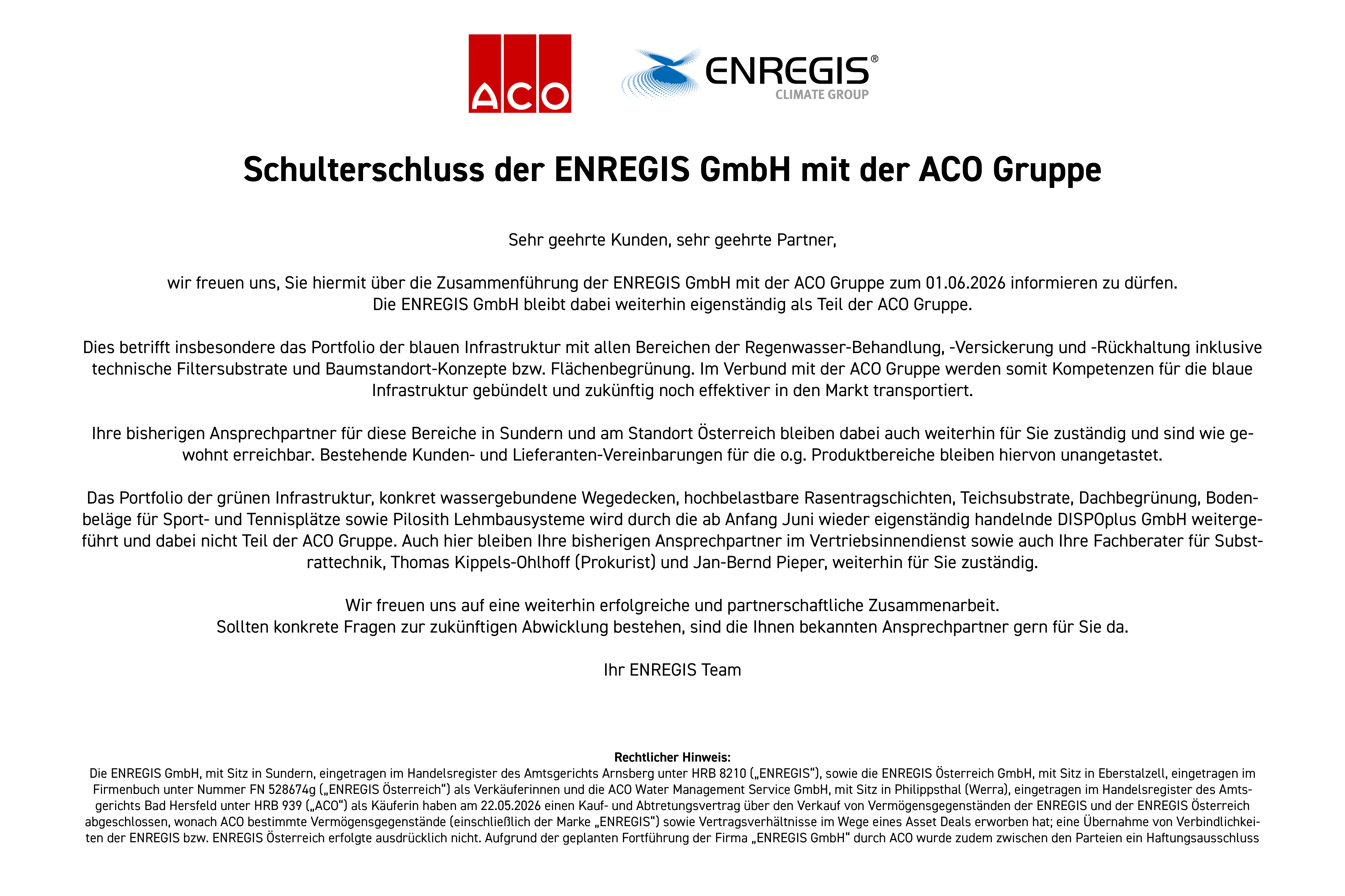 Schulterschluss mit der ACO Gruppe