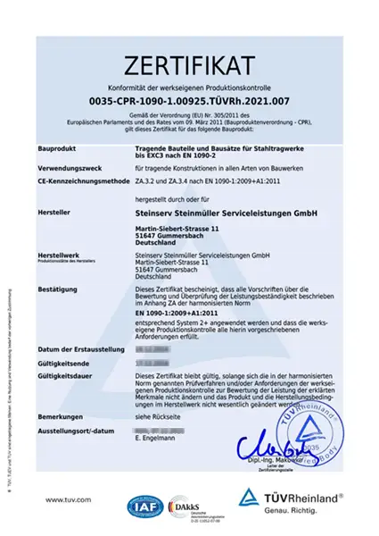 Zertifikate und Zulassungen