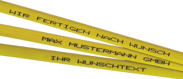 Leitungsbeschriftung mit Wunschtext