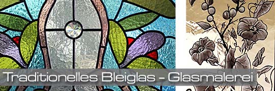 Traditionelle Bleiverglasung und Glasmalerei