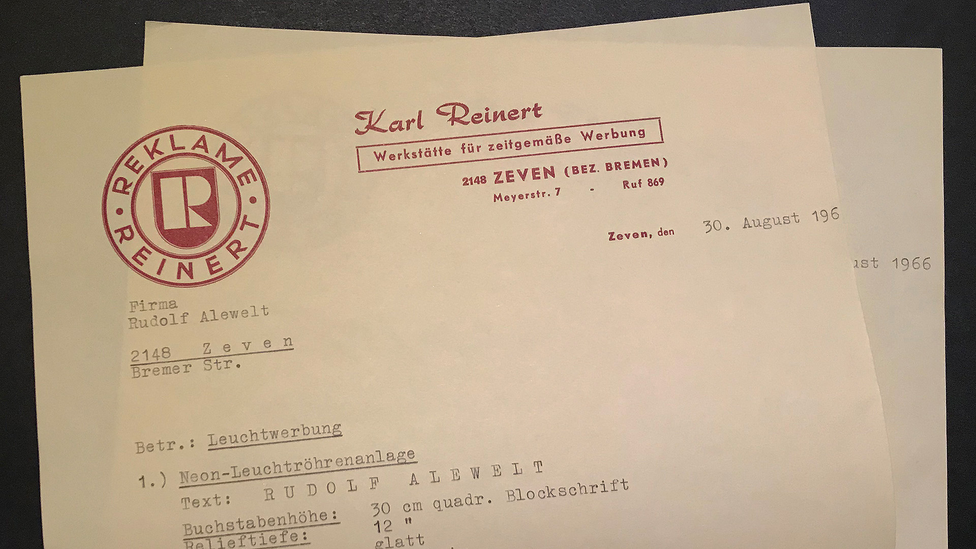Historische Werbeanlage Alt-Briefbg