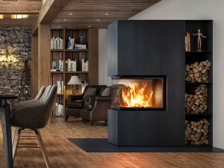 Freistehendes Kaminée swissfirecube
