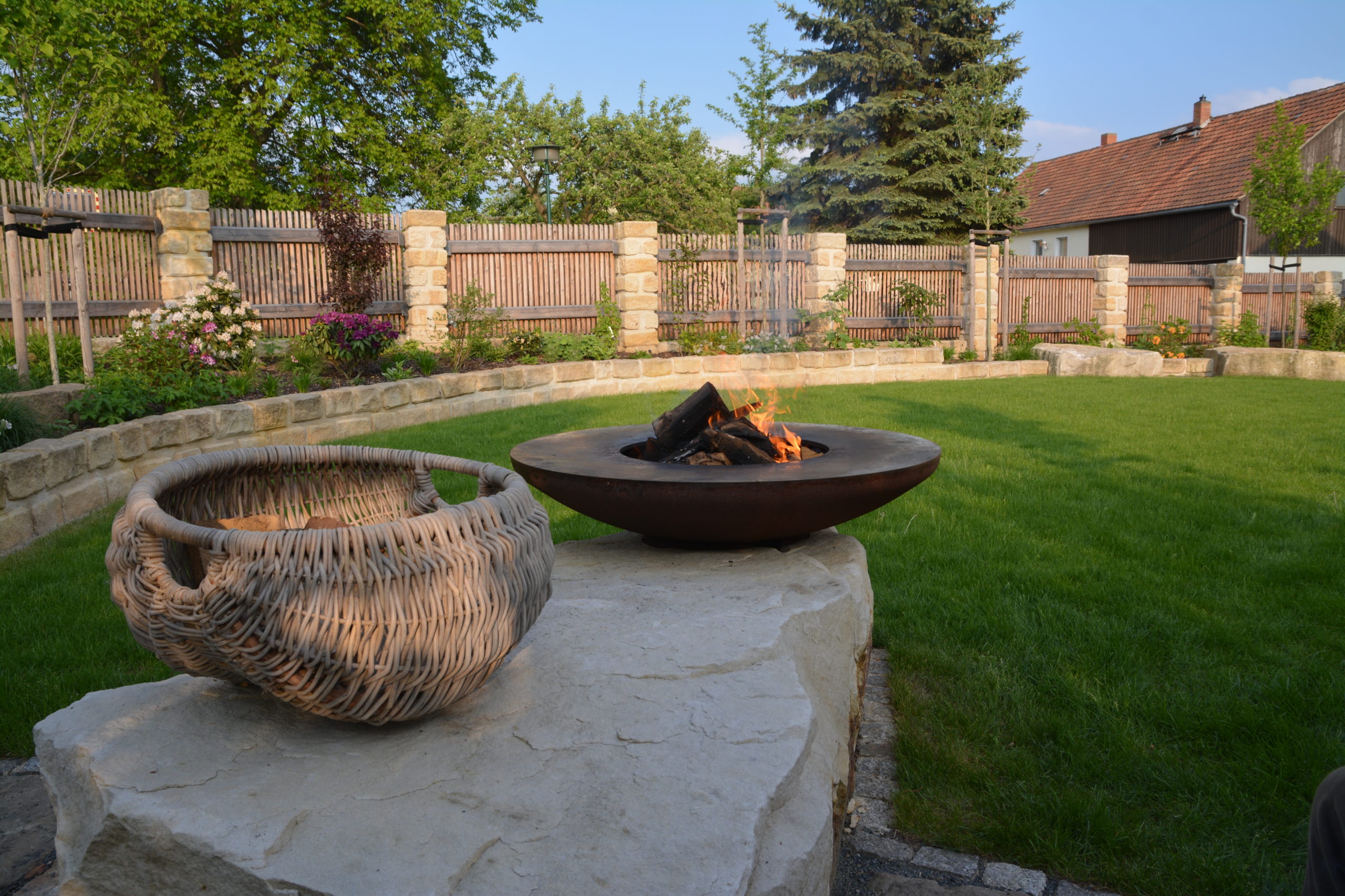Sandstone fire bowl
