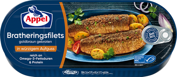 MSC fried herring fillets in savoury brine