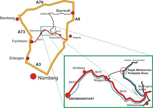 Anfahrt zum Bootsverleih