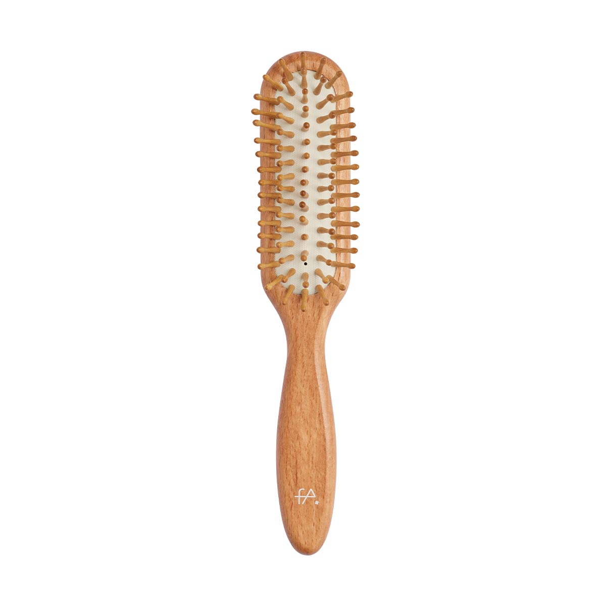 Massage-Haarbürste mit Holzstiften auf Gummikissen