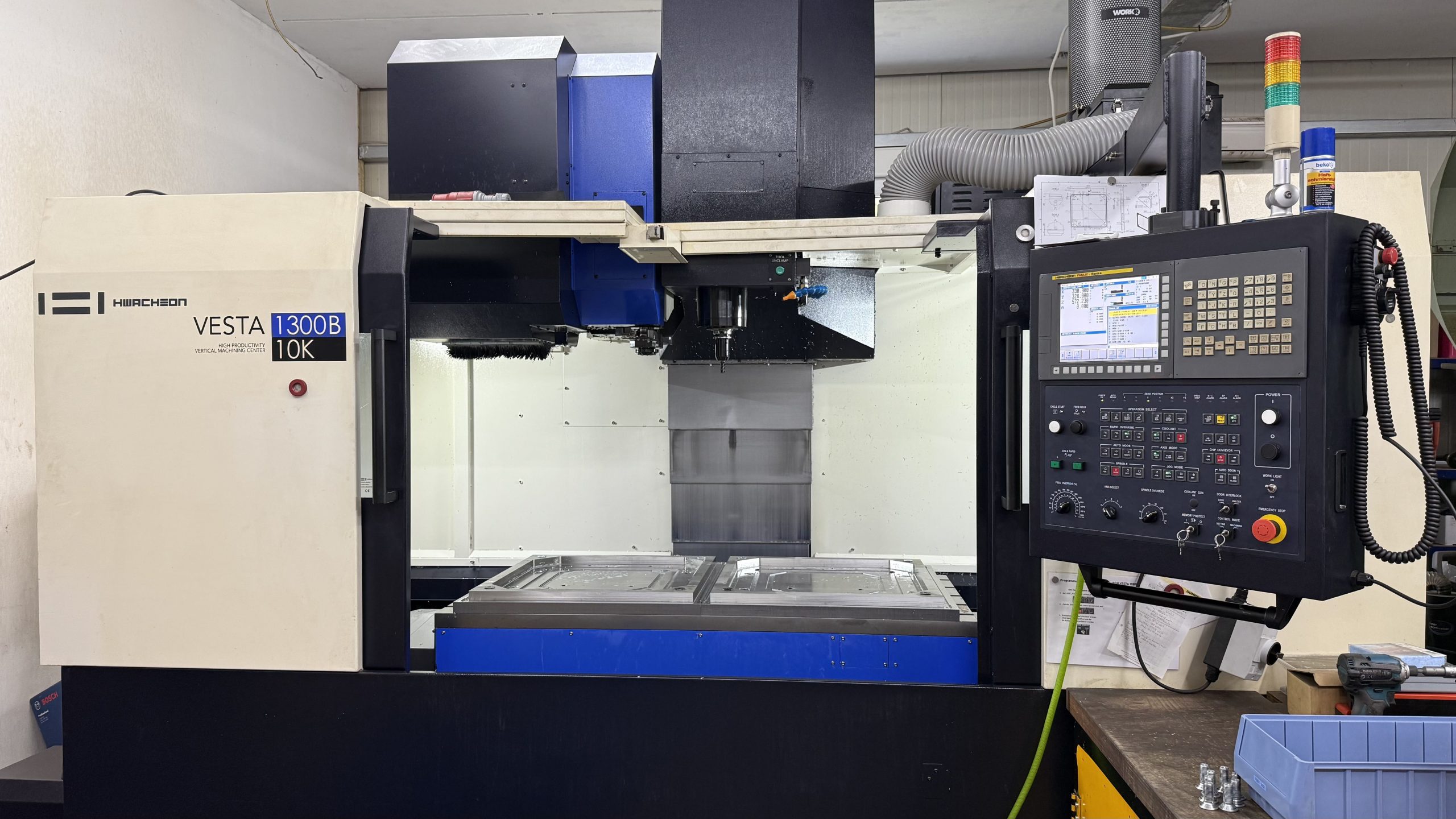CNC machining center in the milling department