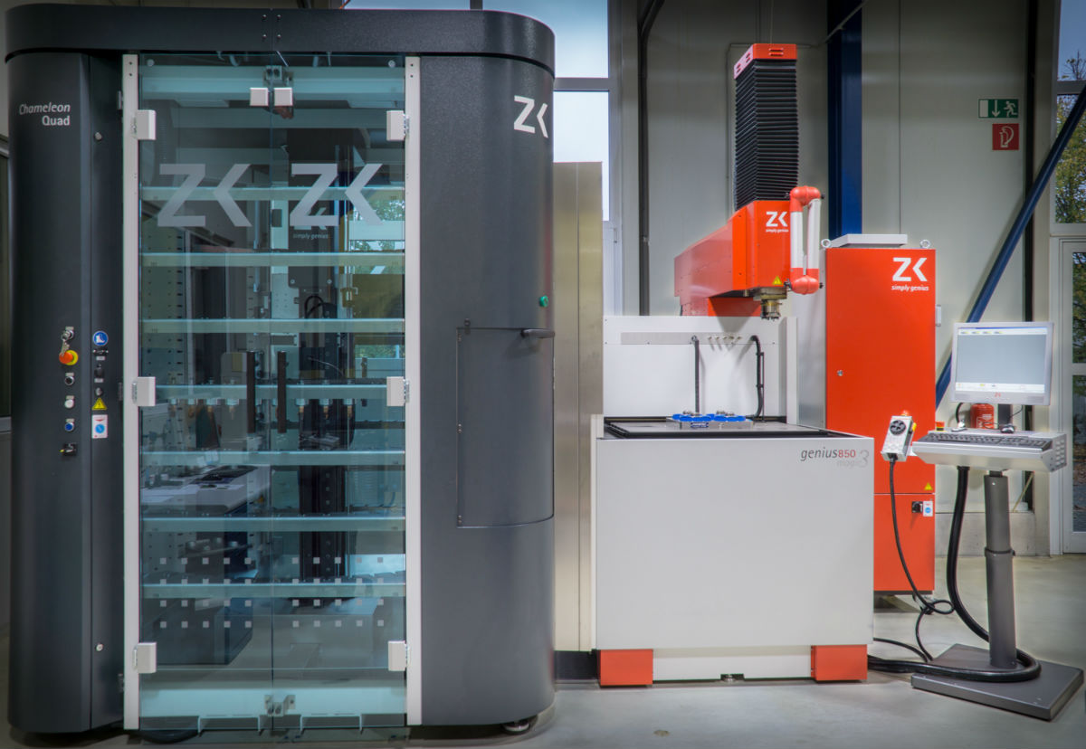 Senkerodiermaschine ZK Genius 850 mit Handling Chameleon Quad