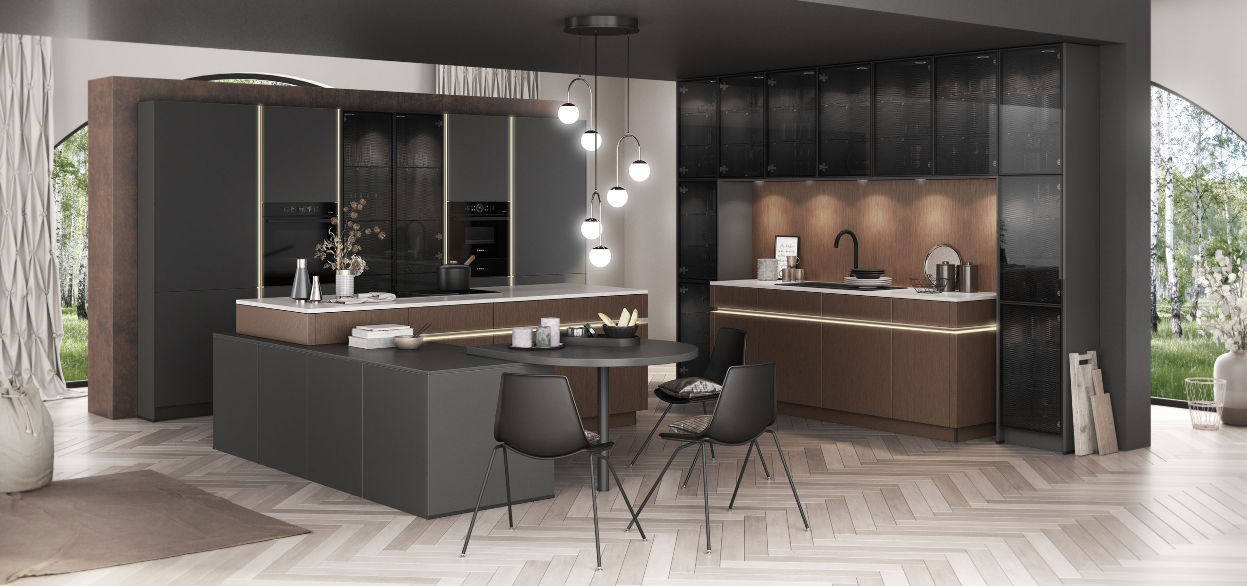 Q3TL – grifflose Designküche