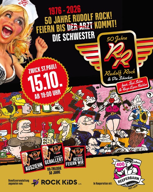 50 Jahre Rudolf Rock am 15.10. im ZWICK St. Pauli