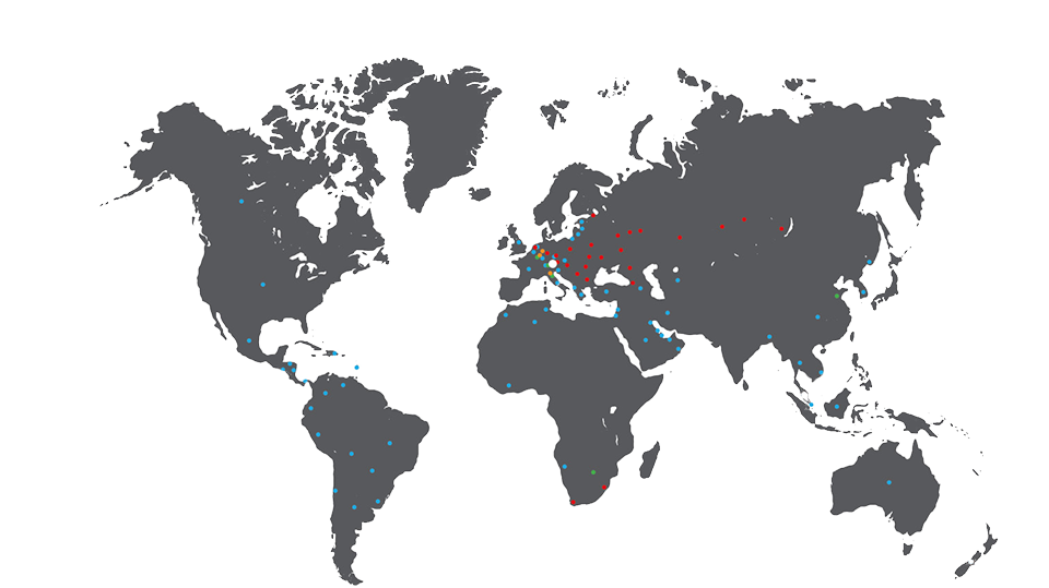Internationale Standorte von Almi