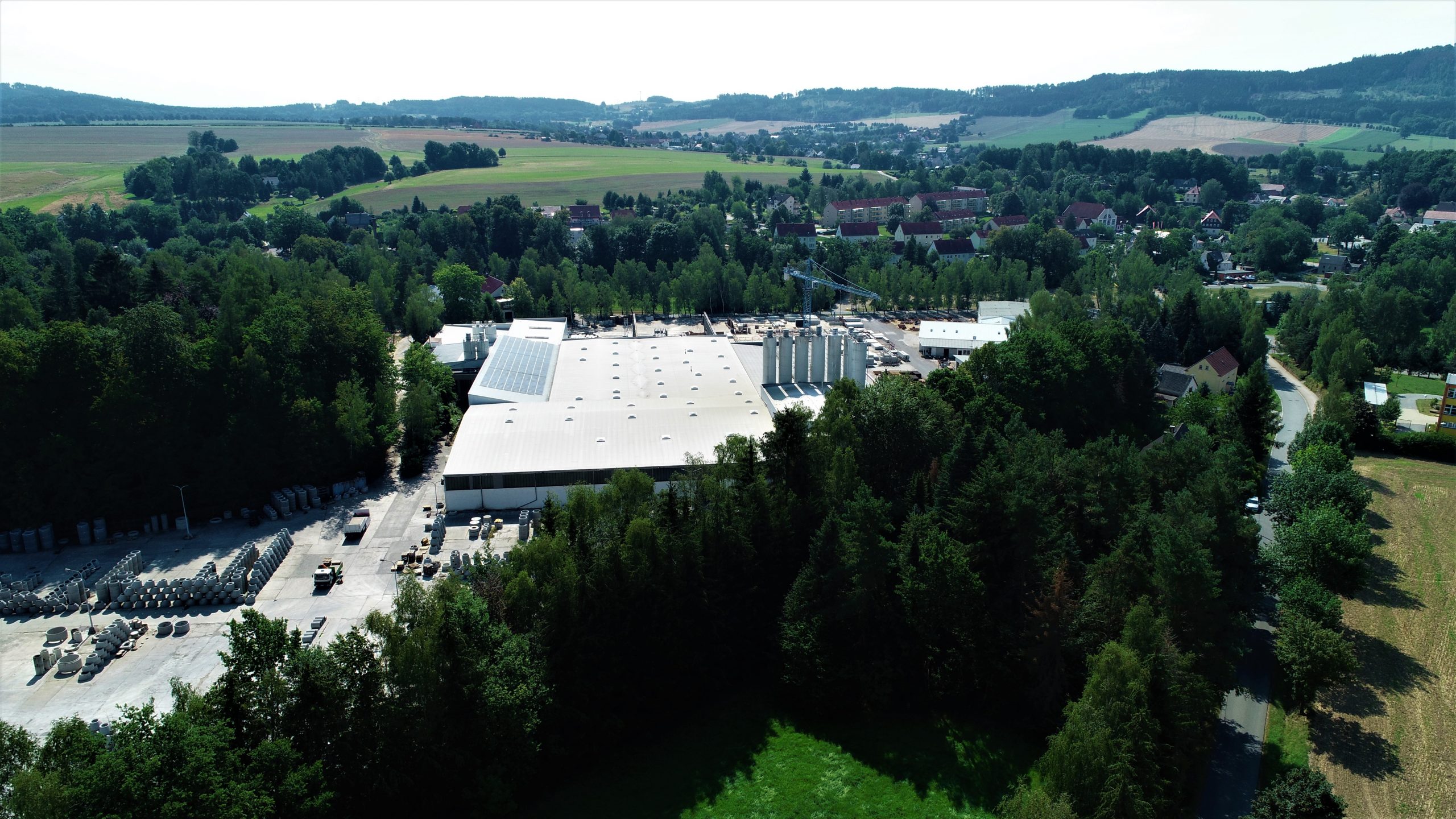 Luftaufnahme des Betonwerks