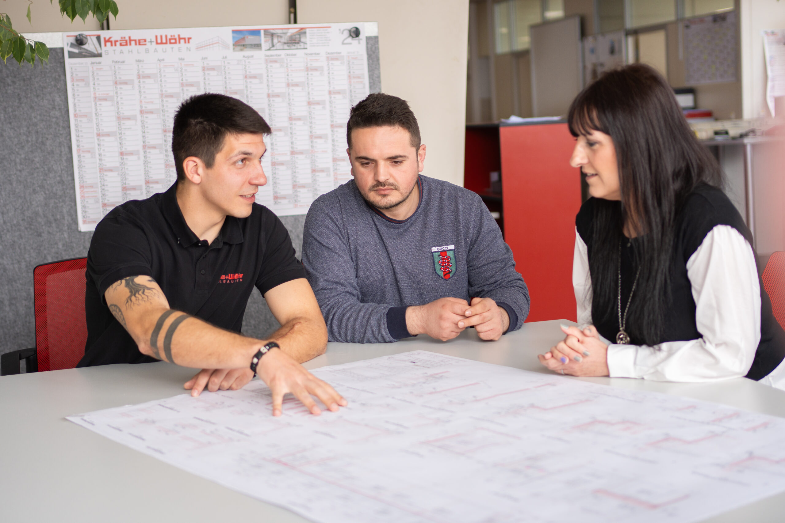 Technische Projektbesprechung im Stahlbau