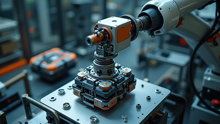 Roboterarm mit Montagekomponenten