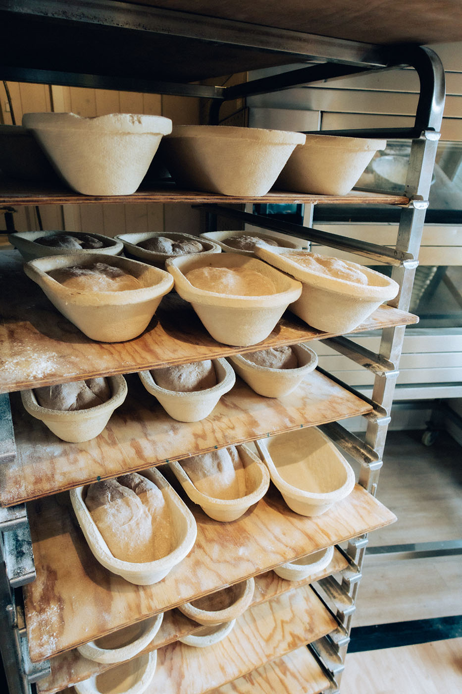 Brotlaibe in Teigformen