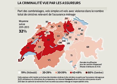 Einbruchskarte nach Angaben der Versicherer
