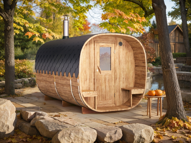 Cube Sauna für 4 Personen mit Vorraum