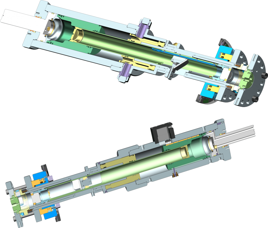 Cross-section drawing of the single-stroke engine