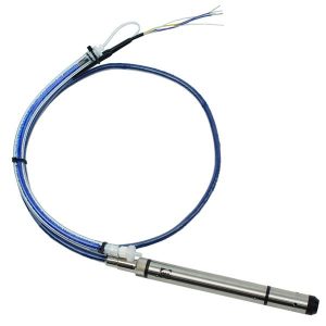 Hydrostatic water depth and temperature sensor