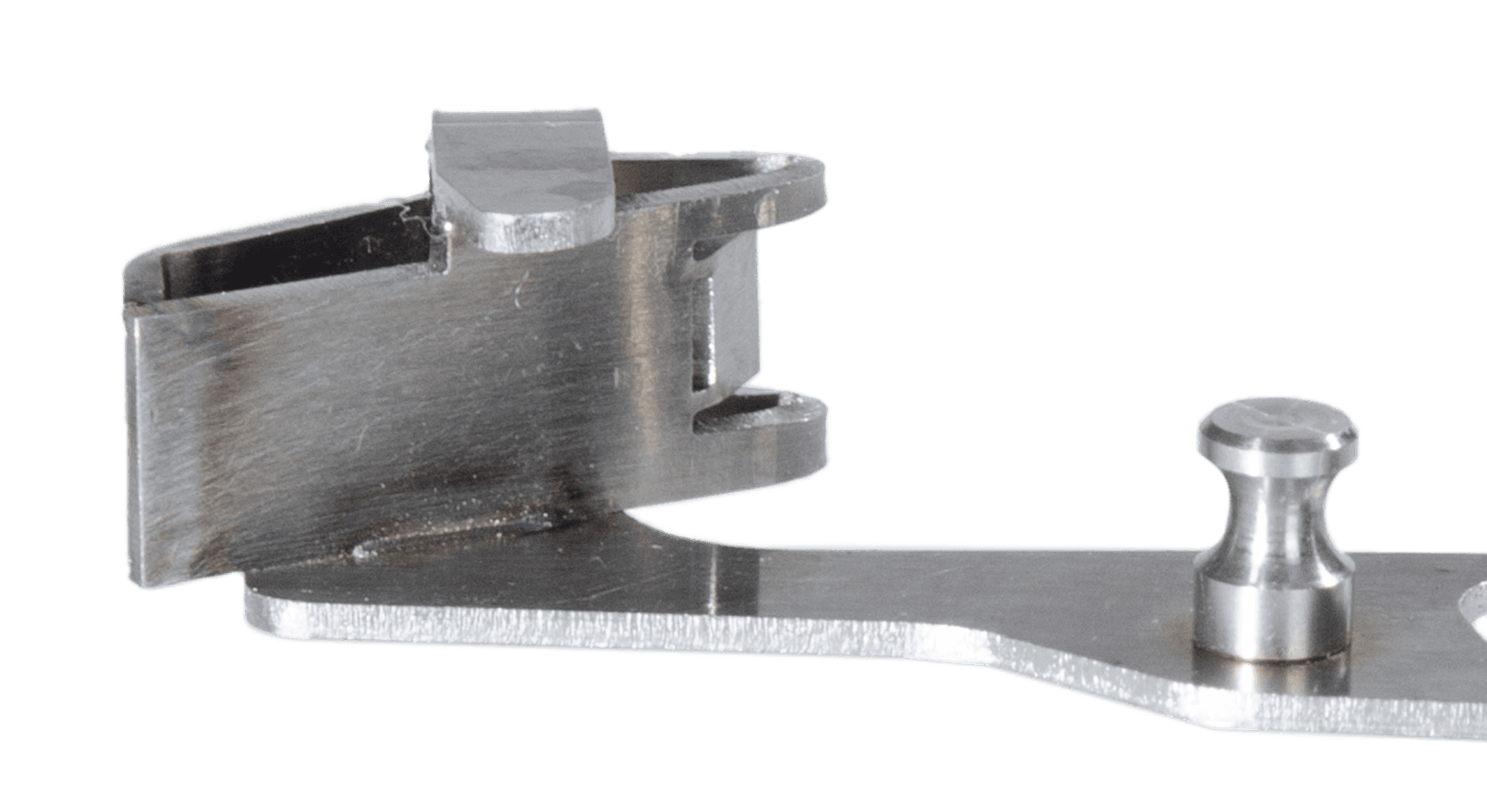 Electronics component with laser welds