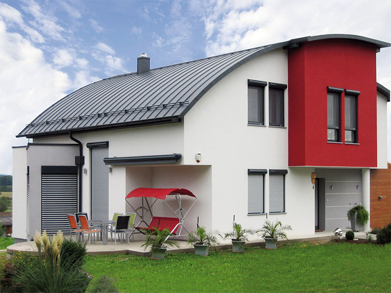 Top-mounted roller shutters, round (Alukon)